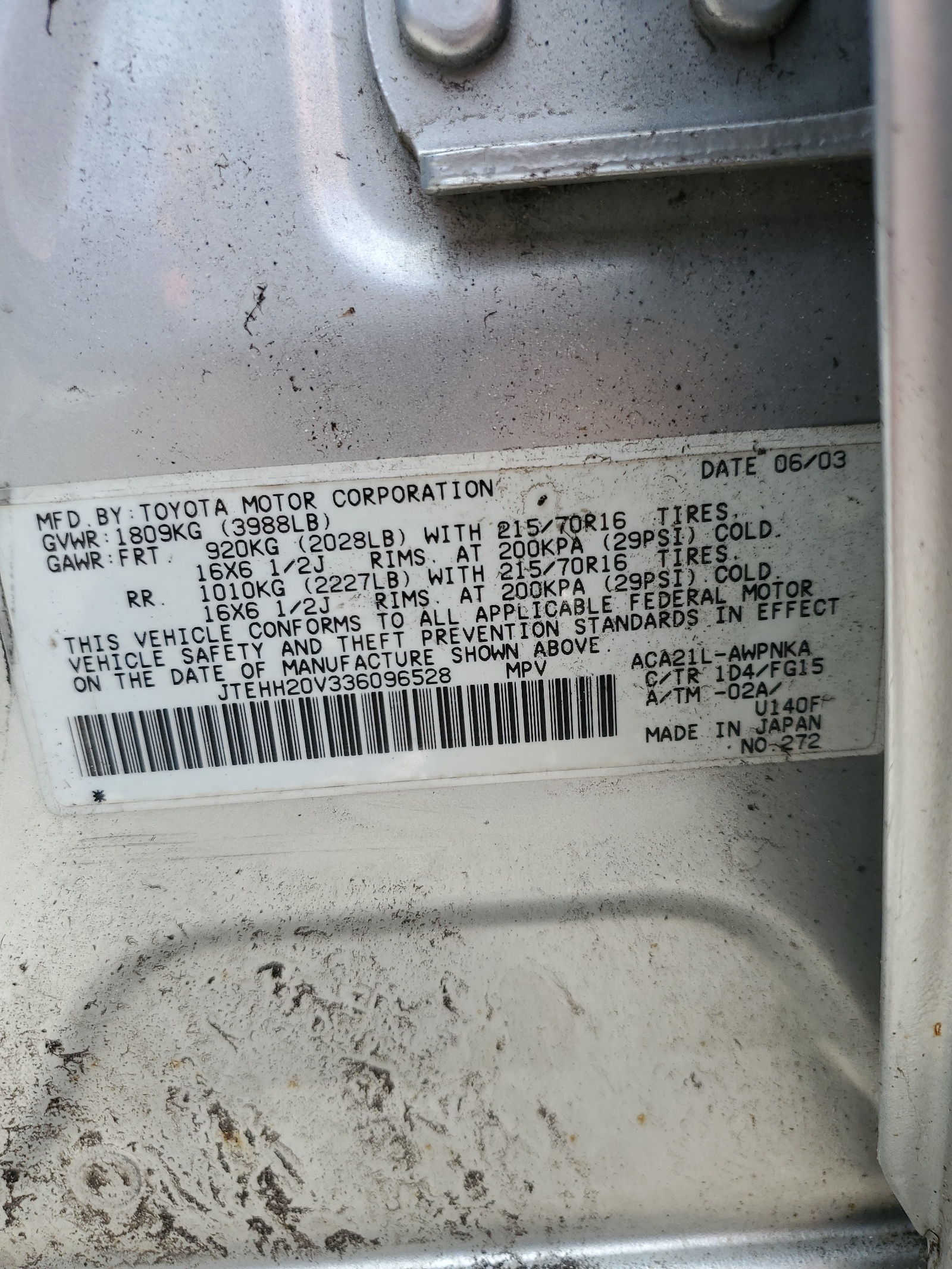 JTEHH20V336096528 2003 Toyota Rav4