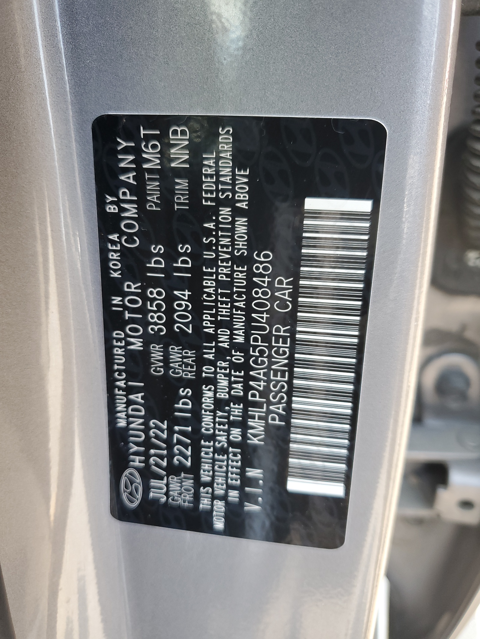 KMHLP4AG5PU408486 2023 Hyundai Elantra Limited