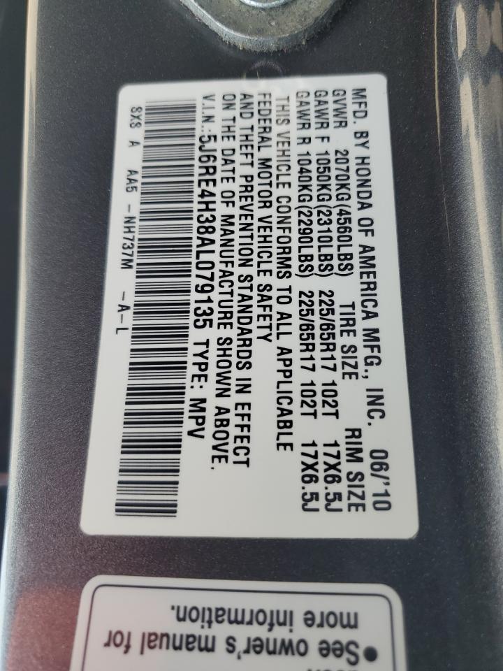 2010 Honda Cr-V Lx VIN: 5J6RE4H38AL079135 Lot: 68990704