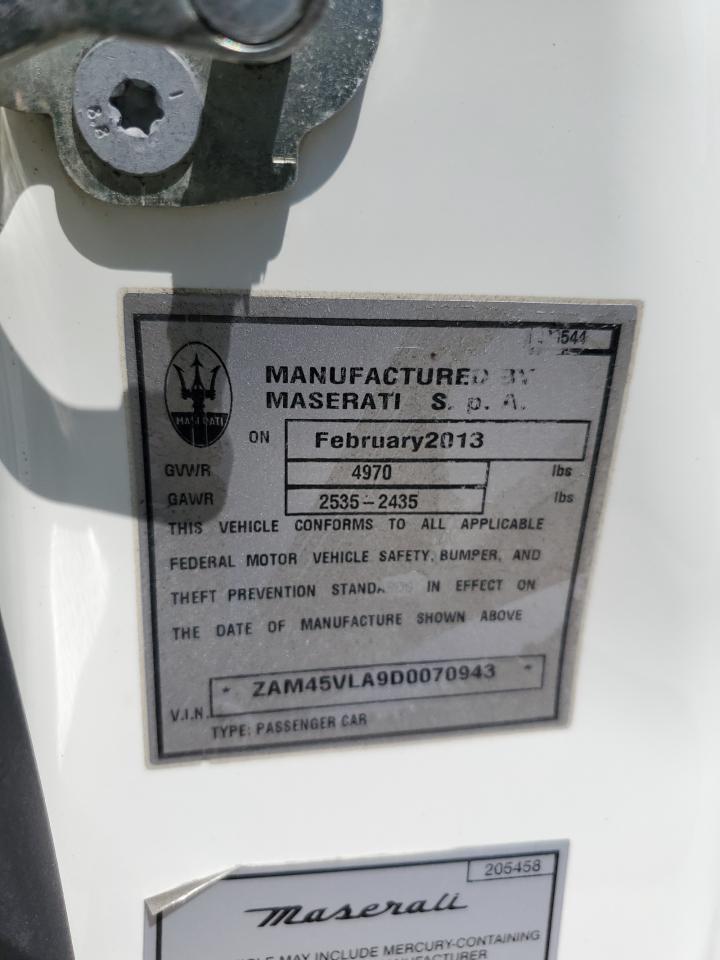 ZAM45VLA9D0070943 2013 Maserati Granturismo S