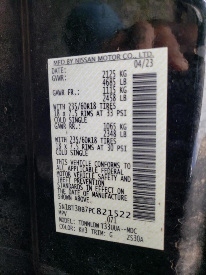 2023 Nissan Rogue Sv VIN: 5N1BT3BB7PC821522 Lot: 65496844