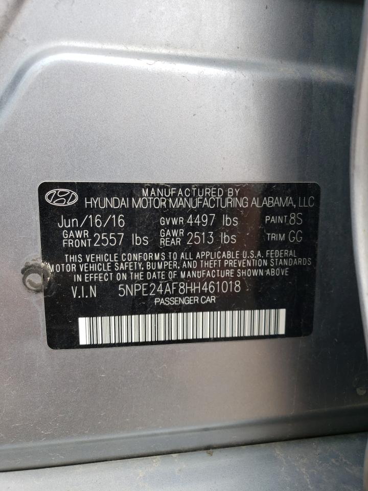 2017 Hyundai Sonata Se VIN: 5NPE24AF8HH461018 Lot: 67978904