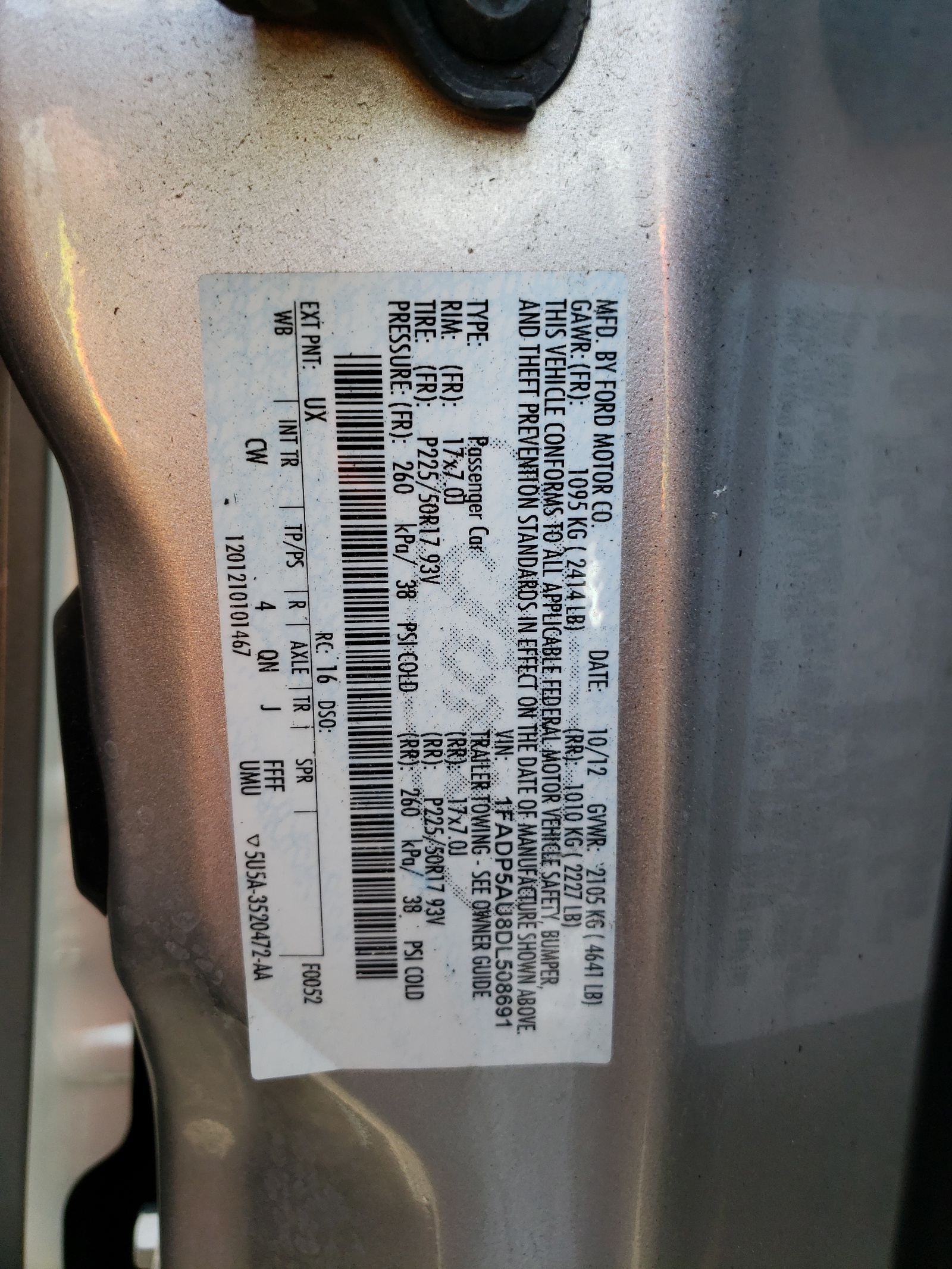 1FADP5AU8DL508691 2013 Ford C-Max Se