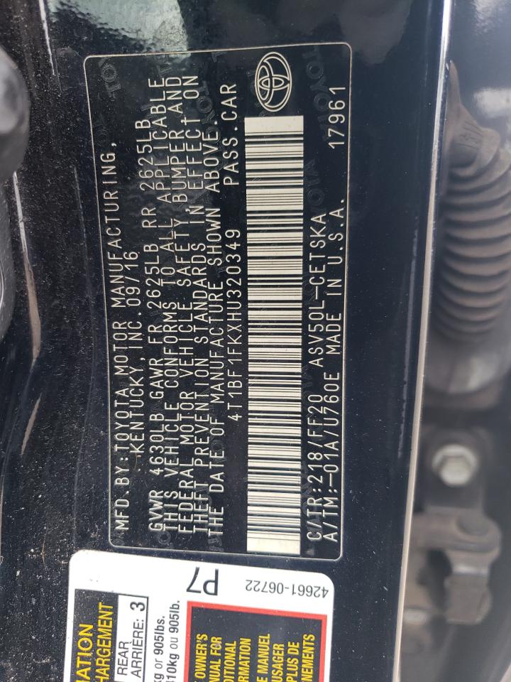 4T1BF1FKXHU320349 2017 Toyota Camry Le