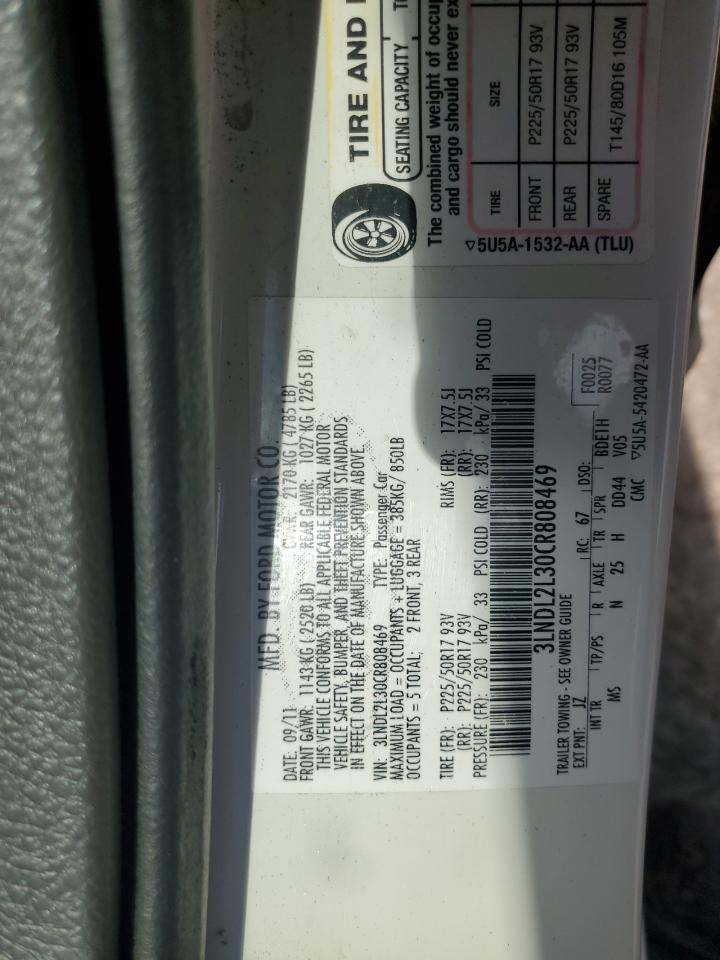 2012 Lincoln Mkz Hybrid VIN: 3LNDL2L30CR808469 Lot: 65380164