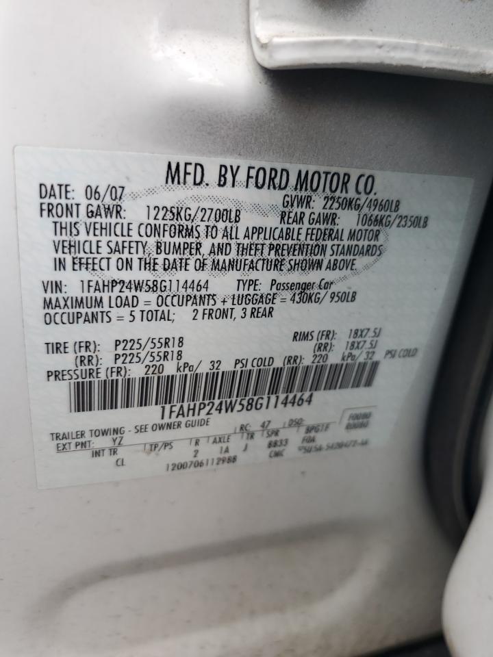 1FAHP24W58G114464 2008 Ford Taurus Sel