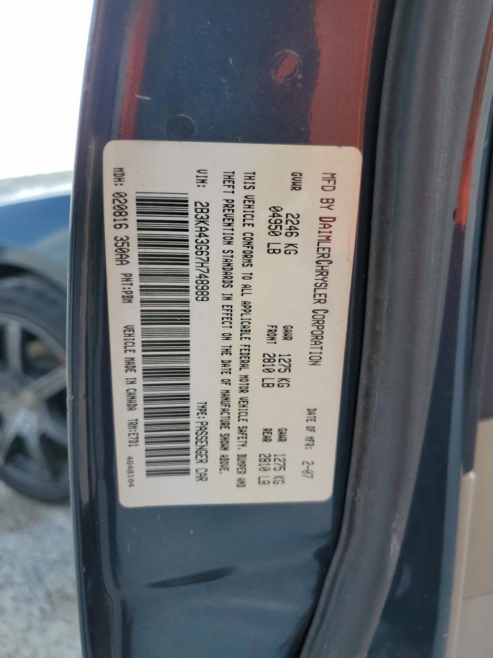 2007 Dodge Charger Se VIN: 2B3KA43G67H748989 Lot: 67572184