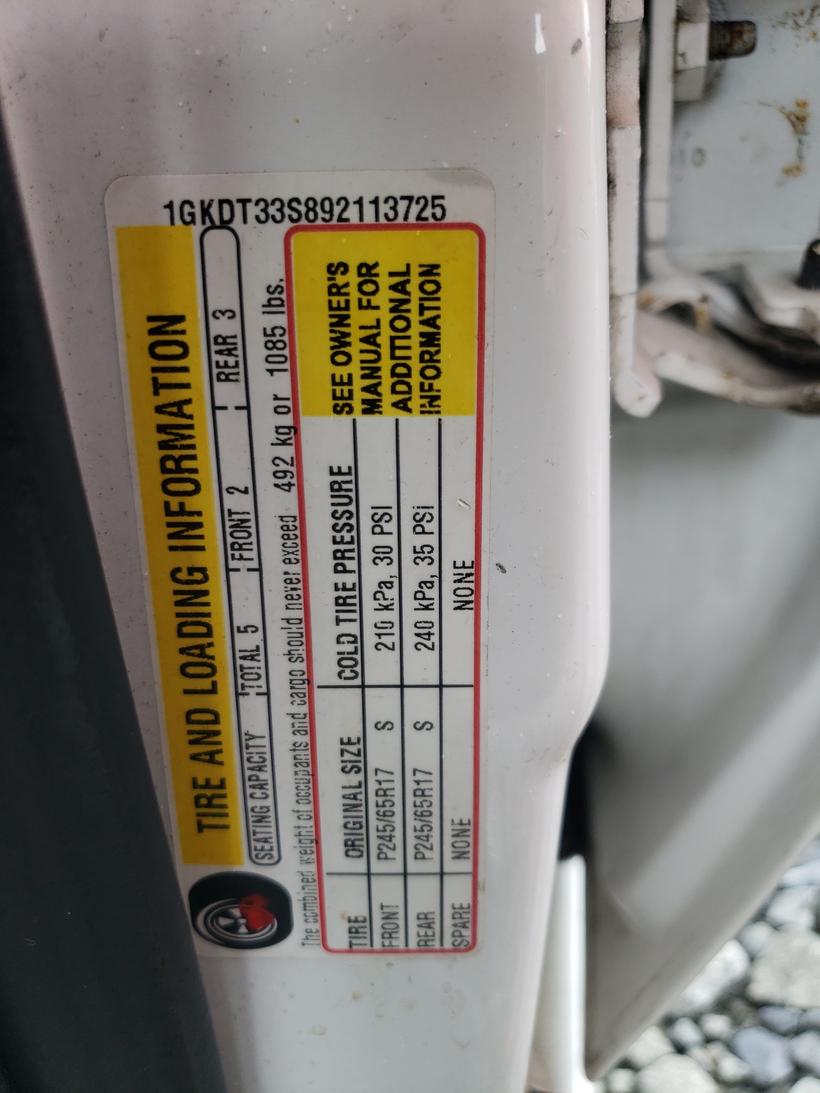 1GKDT33S892113725 2009 GMC Envoy Sle