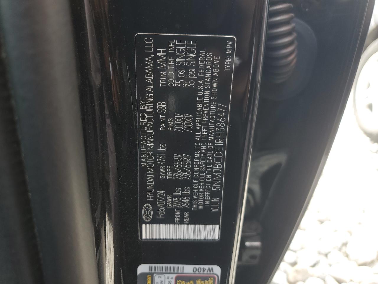 5NMJBCDE1RH386477 2024 HYUNDAI TUCSON - Image 14