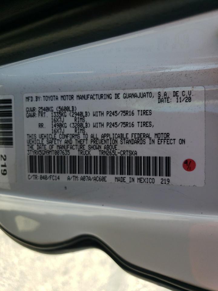 2021 Toyota Tacoma Access Cab VIN: 3TYRX5GN9MT007635 Lot: 61942444