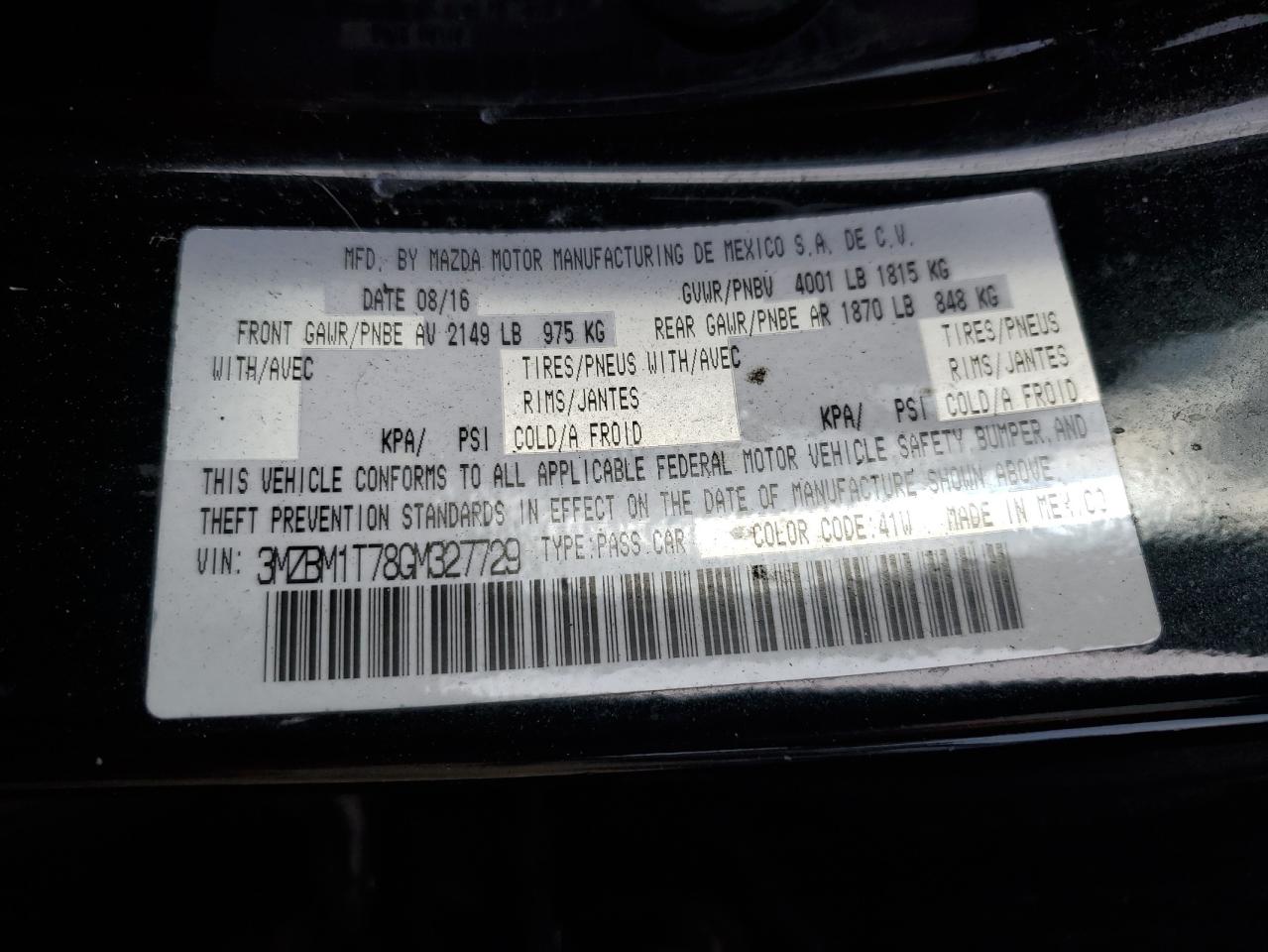 3MZBM1T78GM327729 2016 Mazda 3 Sport