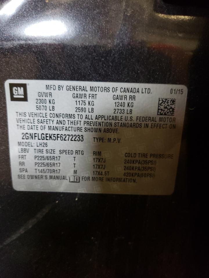 2GNFLGEK5F6272233 2015 Chevrolet Equinox Lt