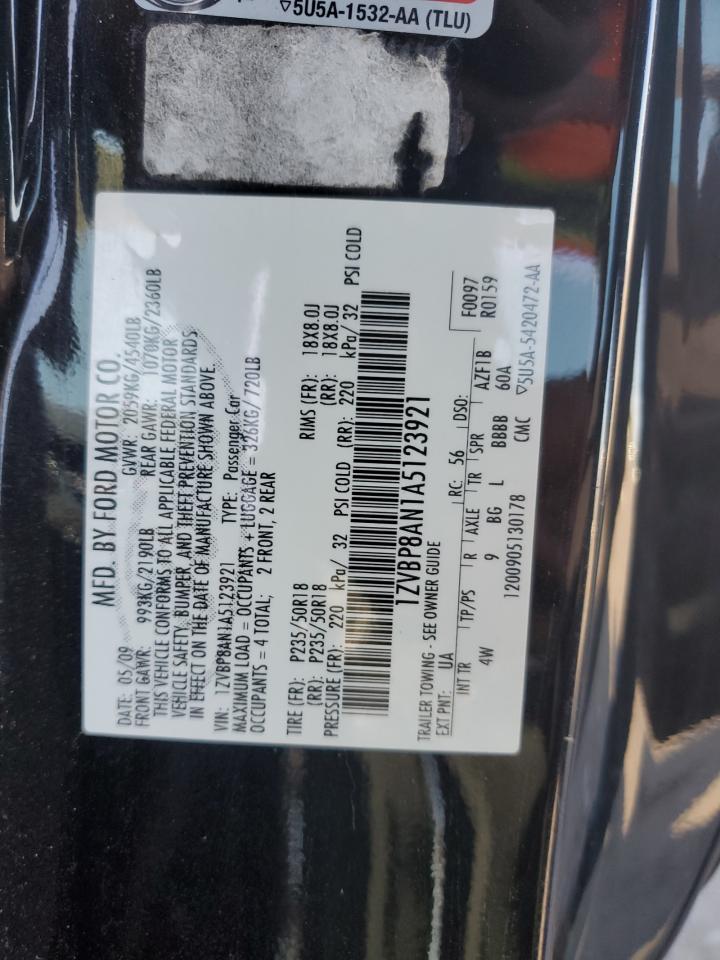 2010 Ford Mustang VIN: 1ZVBP8AN1A5123921 Lot: 67330414