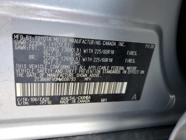 2T3B6RFV0MW008793 Toyota RAV4 XLE P 14