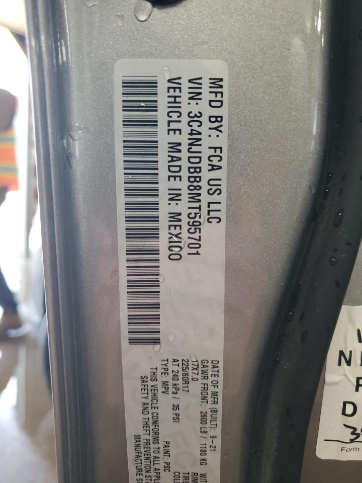 2021 Jeep Compass Latitude VIN: 3C4NJDBB8MT595701 Lot: 66780234