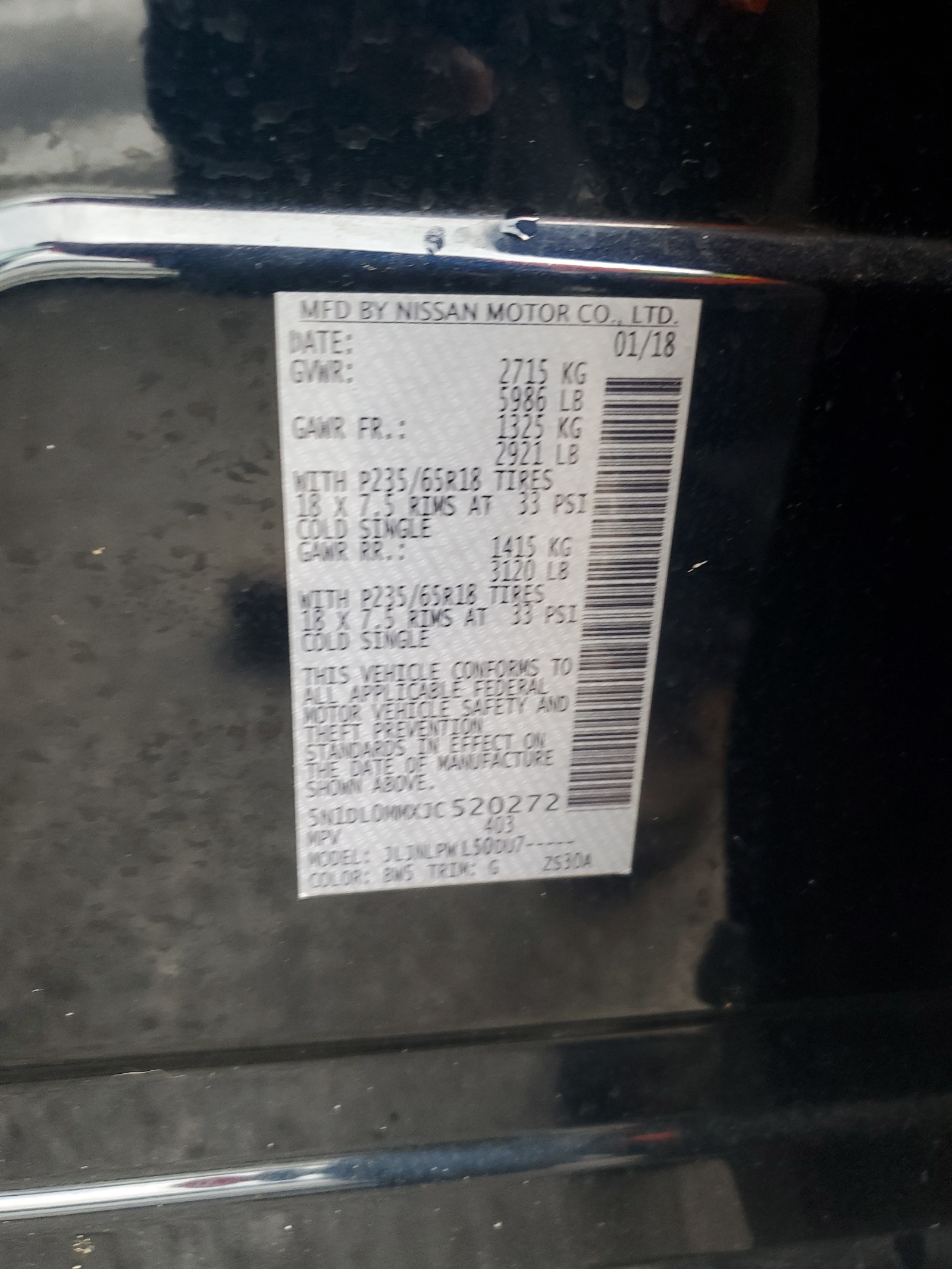 5N1DL0MMXJC520272 2018 Infiniti Qx60