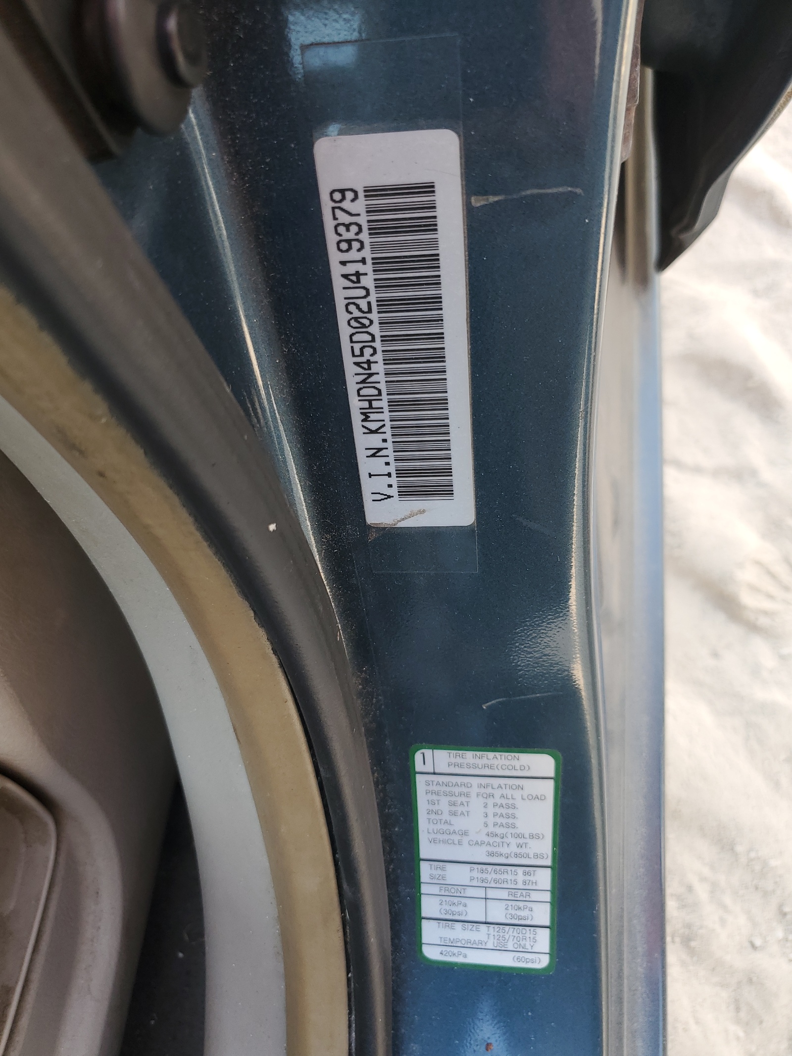 KMHDN45D02U419379 2002 Hyundai Elantra Gls