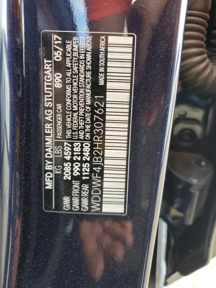 2017 Mercedes-Benz C 300 VIN: WDDWF4JB2HR307621 Lot: 66942684