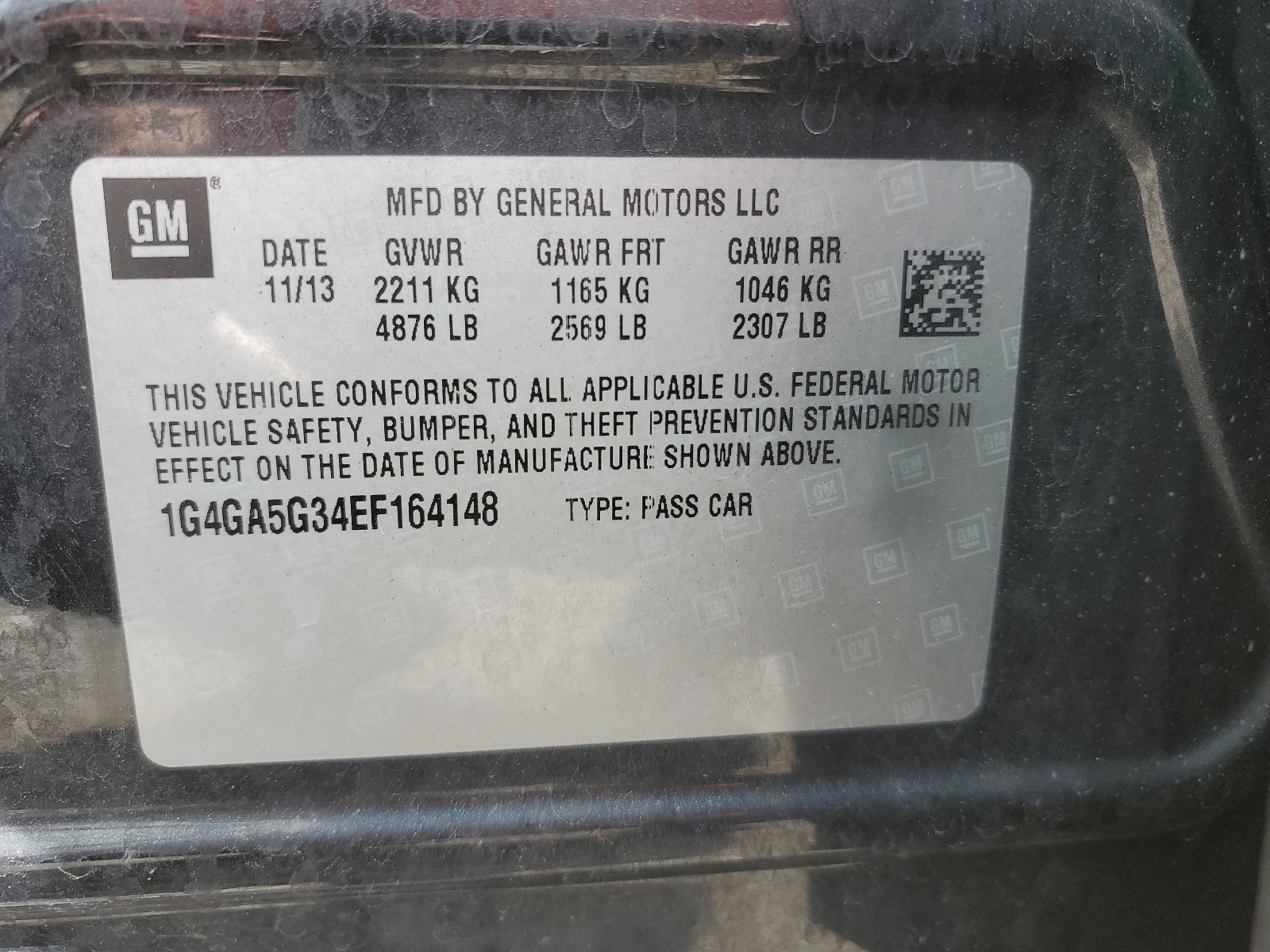 1G4GA5G34EF164148 2014 Buick Lacrosse