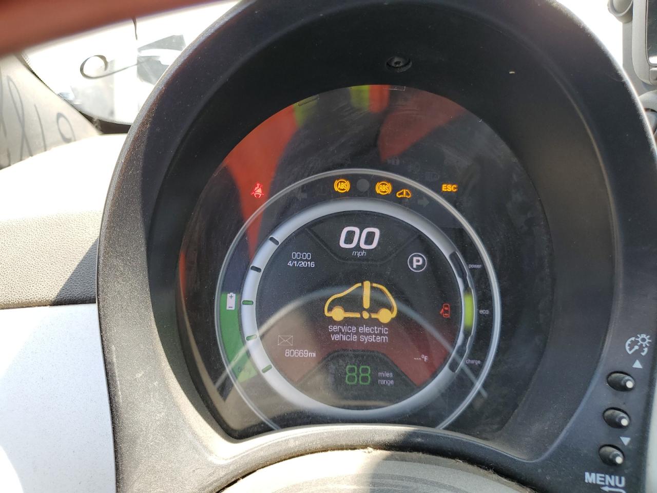 2015 Fiat 500 Electric VIN: 3C3CFFGE9FT522951 Lot: 67881784