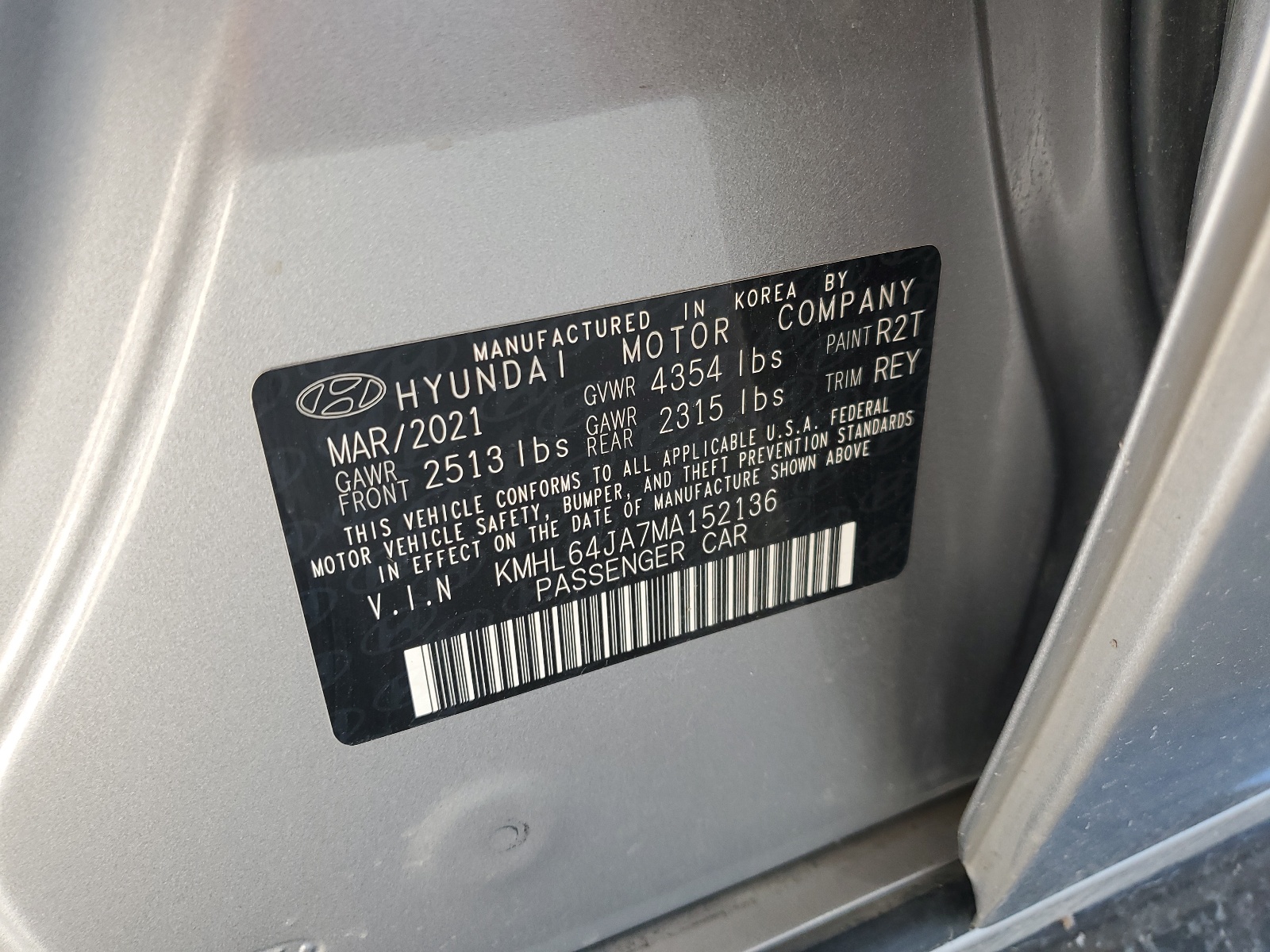 KMHL64JA7MA152136 2021 Hyundai Sonata Sel