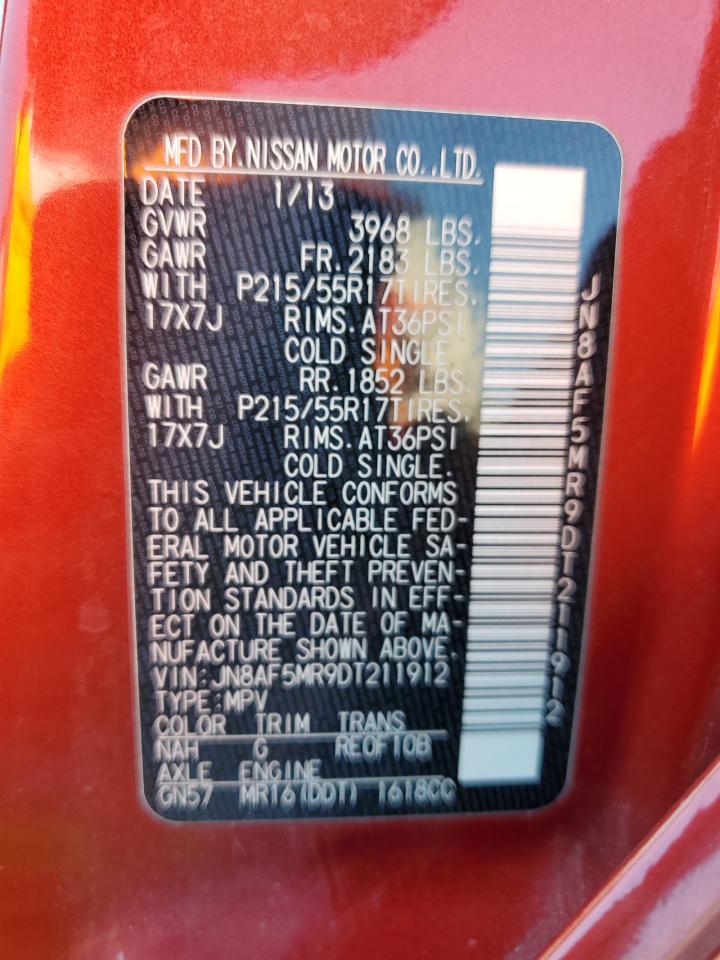 2013 Nissan Juke S VIN: JN8AF5MR9DT211912 Lot: 66439244