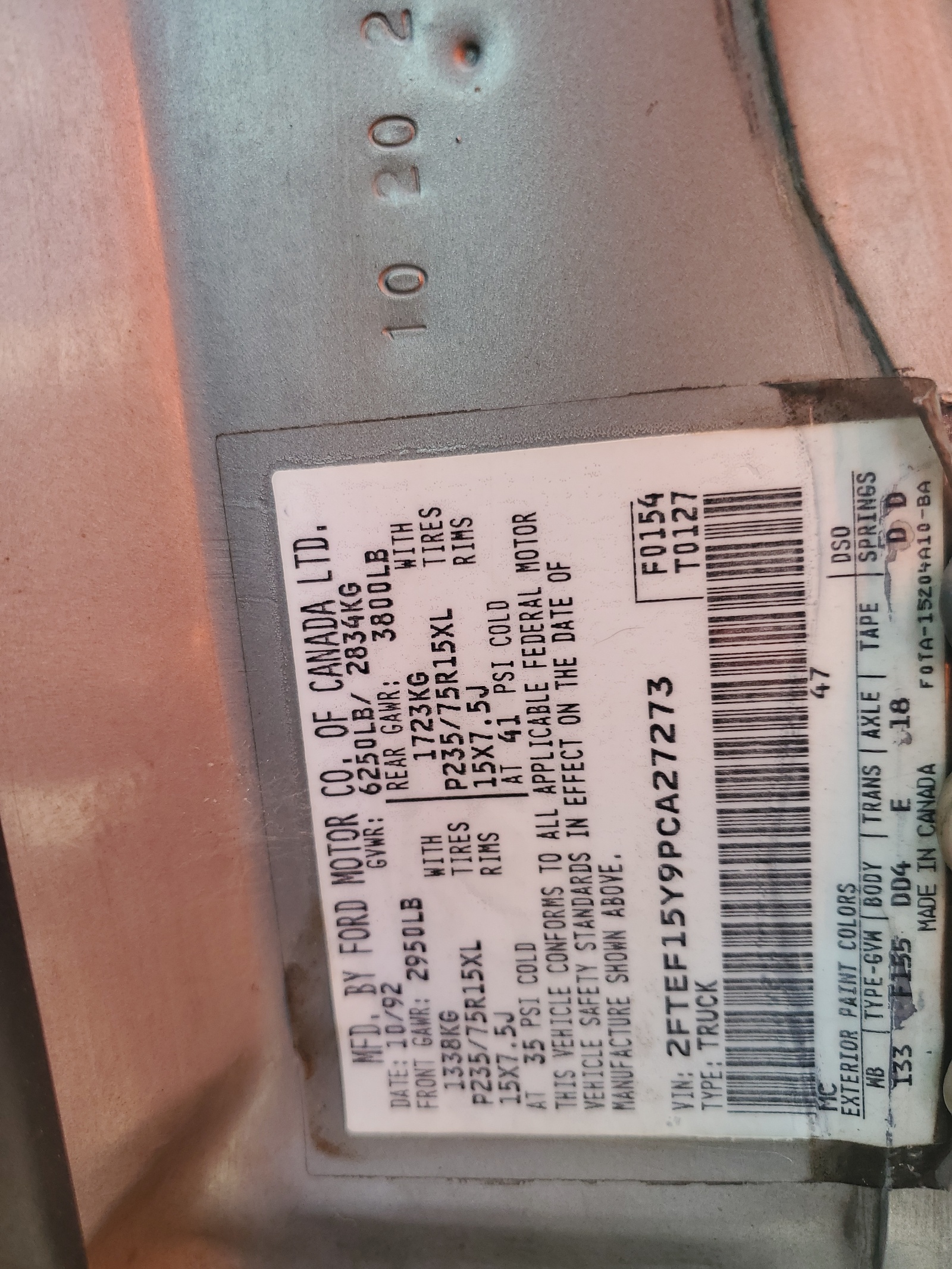 2FTEF15Y9PCA27273 1993 Ford F150