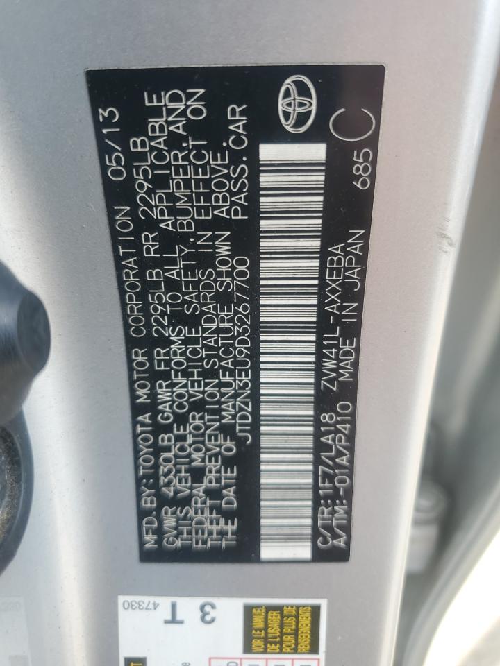 2013 Toyota Prius V VIN: JTDZN3EU9D3267700 Lot: 69583204