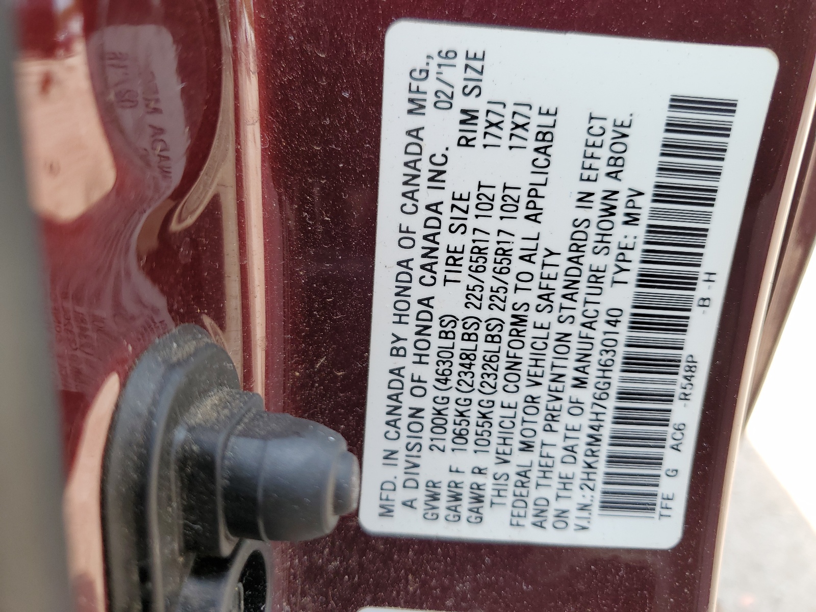 2HKRM4H76GH630140 2016 Honda Cr-V Exl