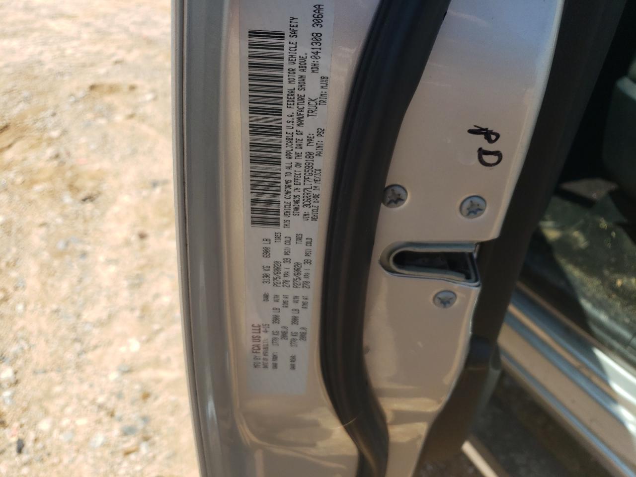 2015 Ram 1500 Slt VIN: 3C6RR7LT7FG599180 Lot: 66803784