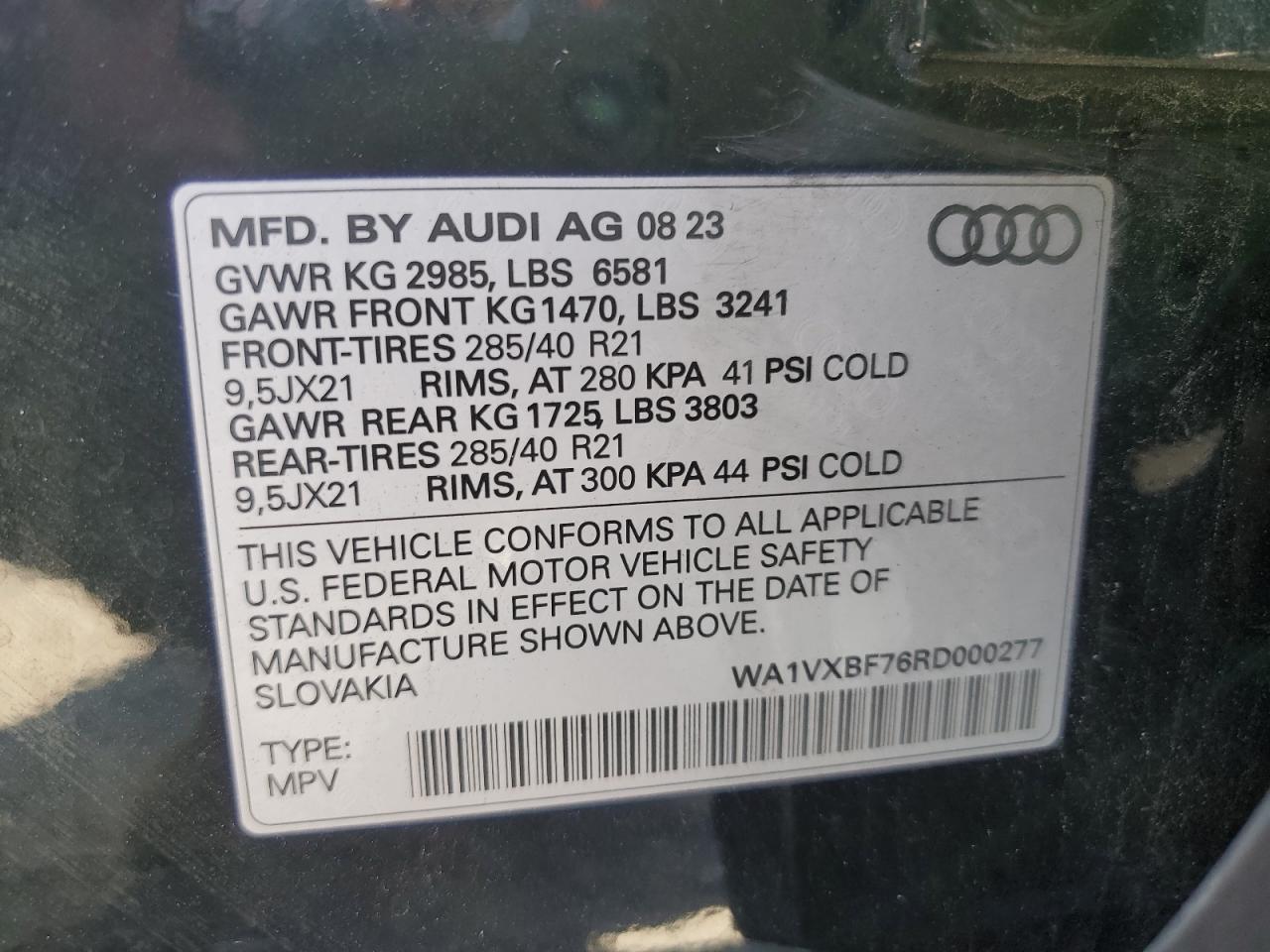 WA1VXBF76RD000277 2024 Audi Q7 Prestige