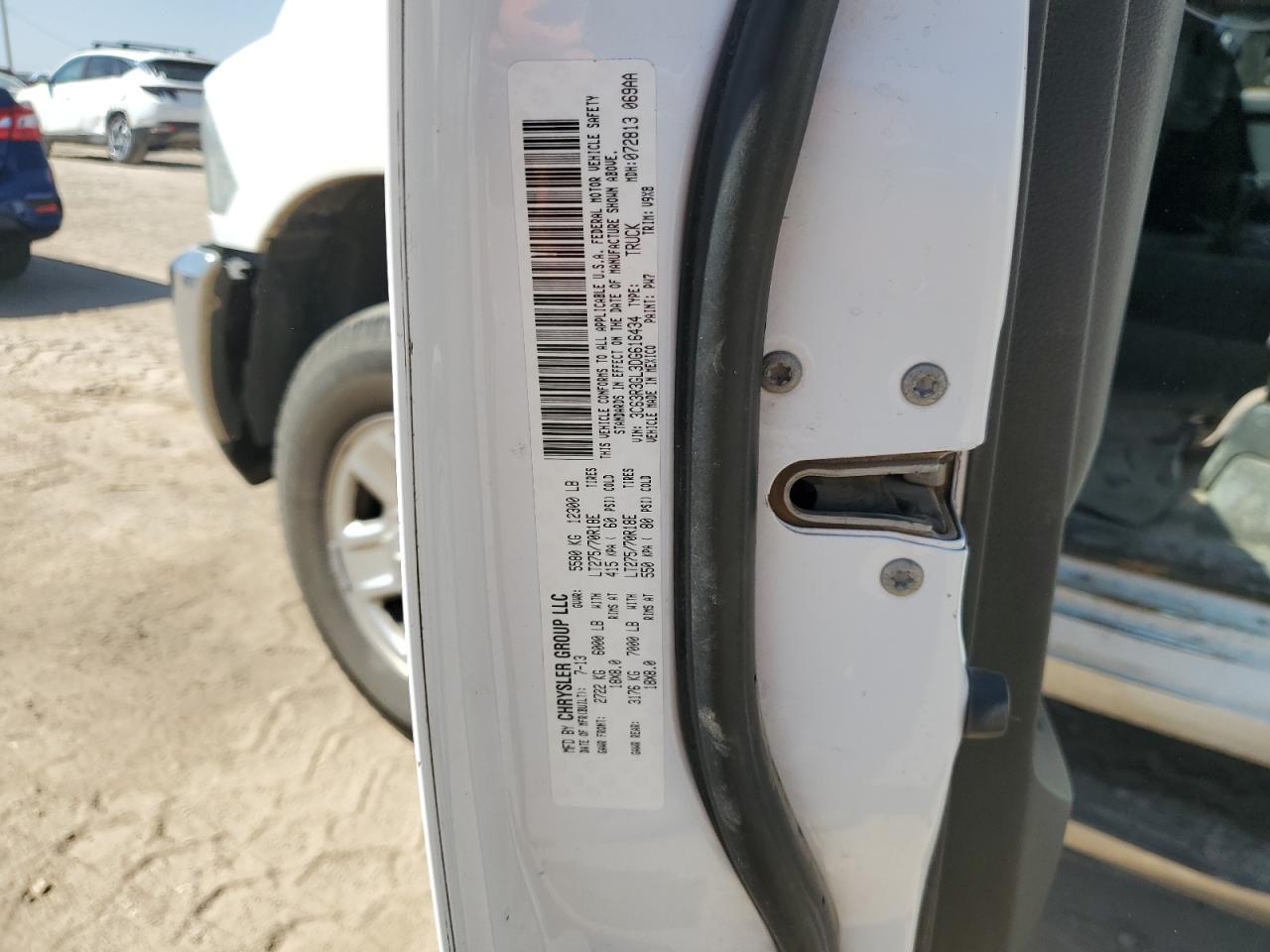 2013 Ram 3500 St VIN: 3C63R3GL3DG616434 Lot: 68755924