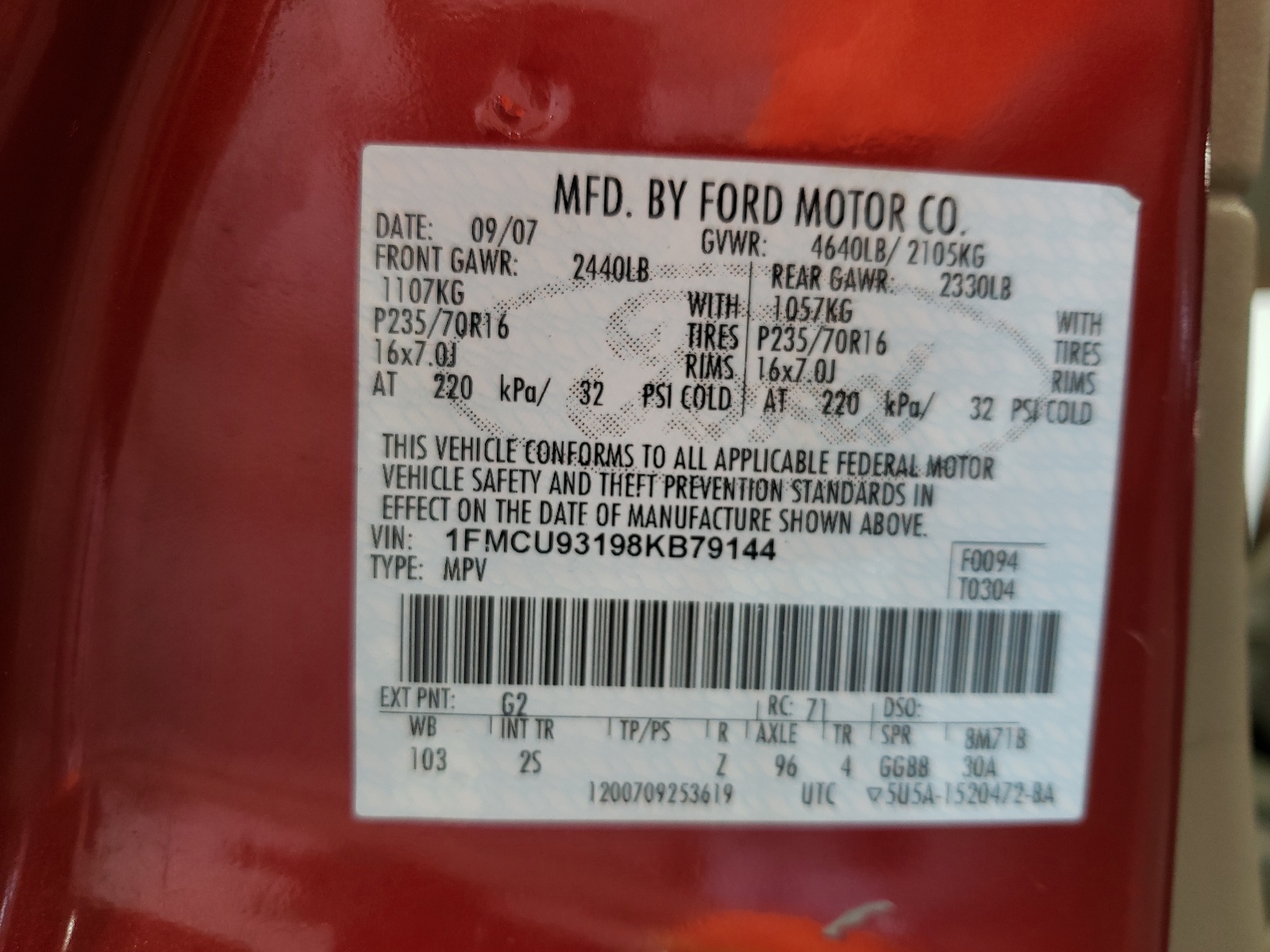 1FMCU93198KB79144 2008 Ford Escape Xlt