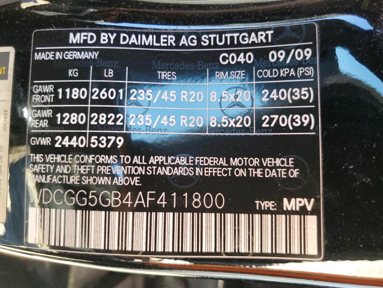 2010 Mercedes-Benz Glk 350 VIN: WDCGG5GB4AF411800 Lot: 68057644