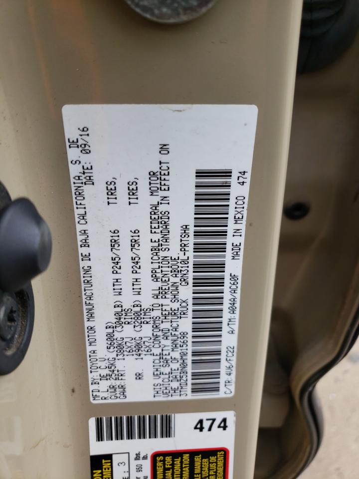 2017 Toyota Tacoma Double Cab VIN: 3TMDZ5BN0HM015698 Lot: 66401424