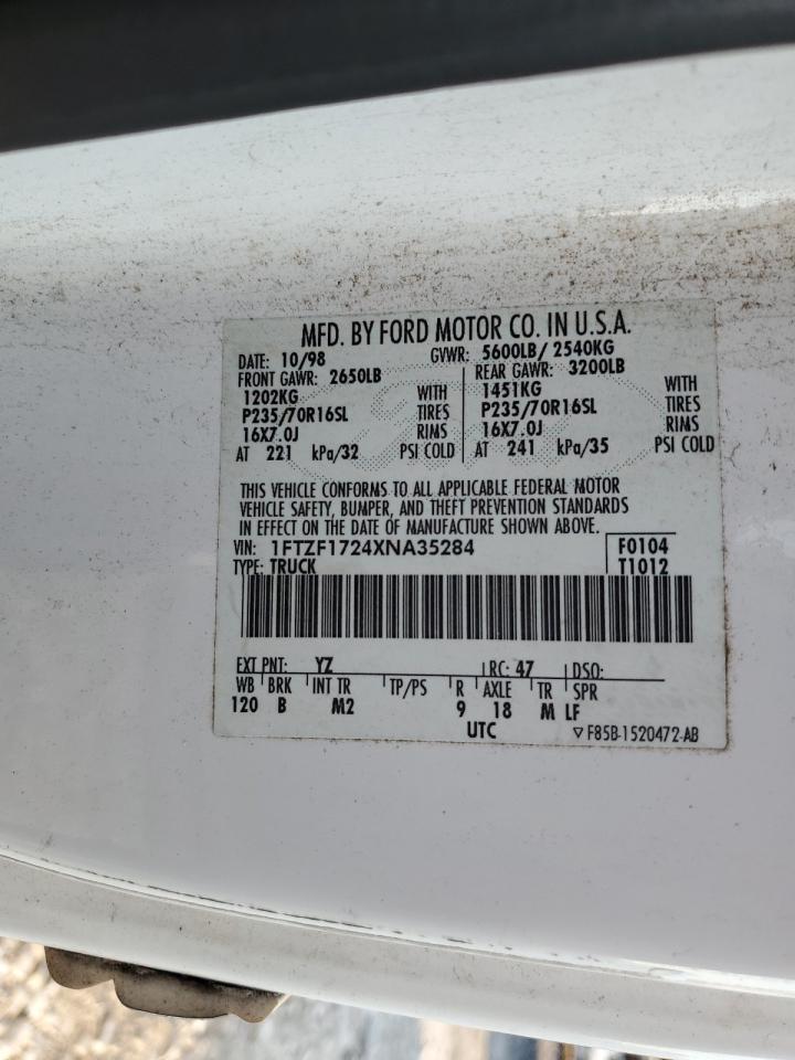 1999 Ford F150 VIN: 1FTZF1724XNA35284 Lot: 65838404