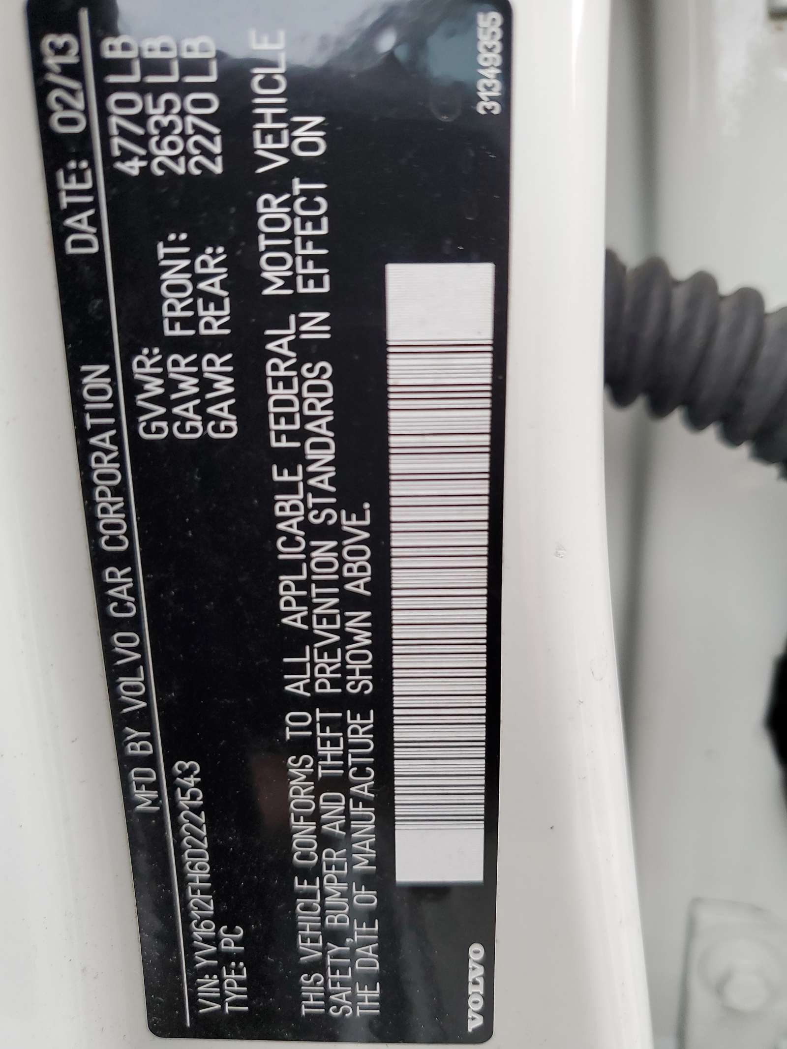 YV1612FH6D2221543 2013 Volvo S60 T5