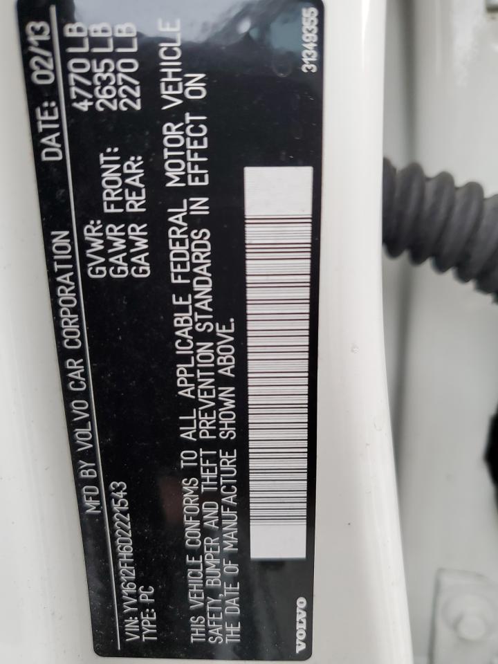 2013 Volvo S60 T5 VIN: YV1612FH6D2221543 Lot: 68674994