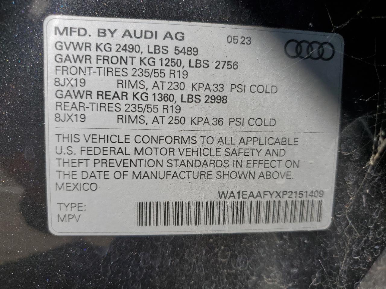 2023 Audi Q5 Premium Plus 45 VIN: WA1EAAFYXP2151409 Lot: 69498844