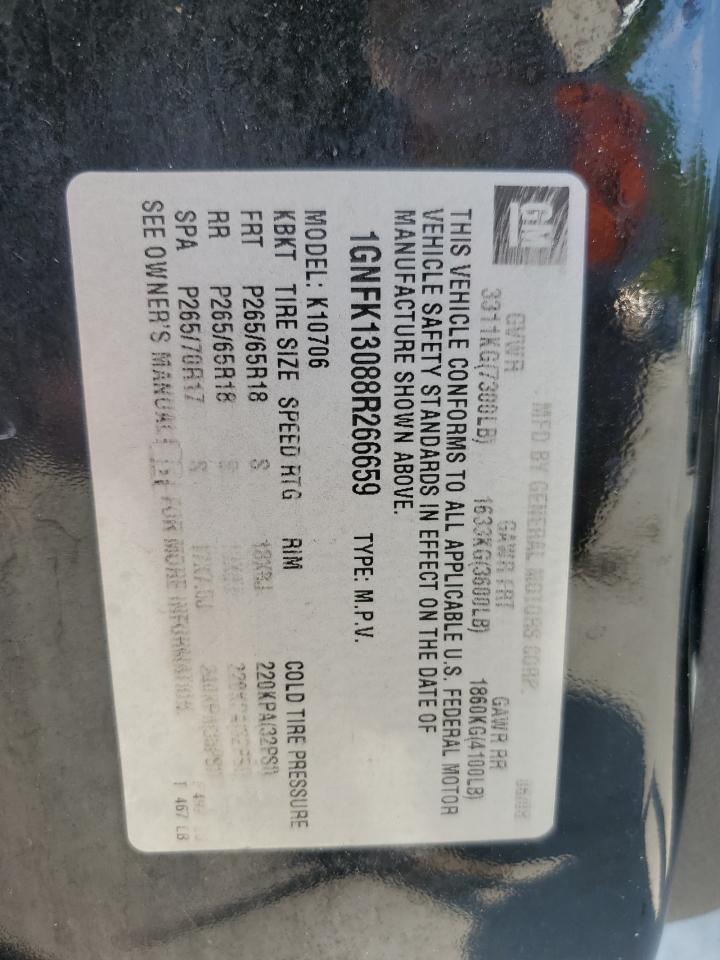 2008 Chevrolet Tahoe K1500 VIN: 1GNFK13088R266659 Lot: 68812194