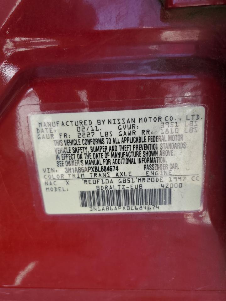 2011 Nissan Sentra 2.0 VIN: 3N1AB6APXBL684674 Lot: 66183444