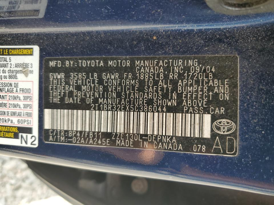 2T1BR32EX5C386044 2005 Toyota Corolla Ce