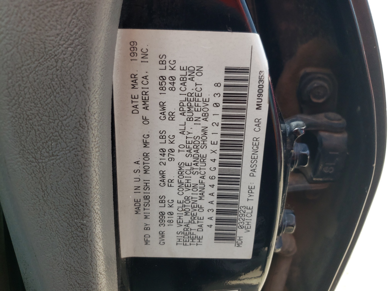 4A3AA46G4XE121038 1999 Mitsubishi Galant Es