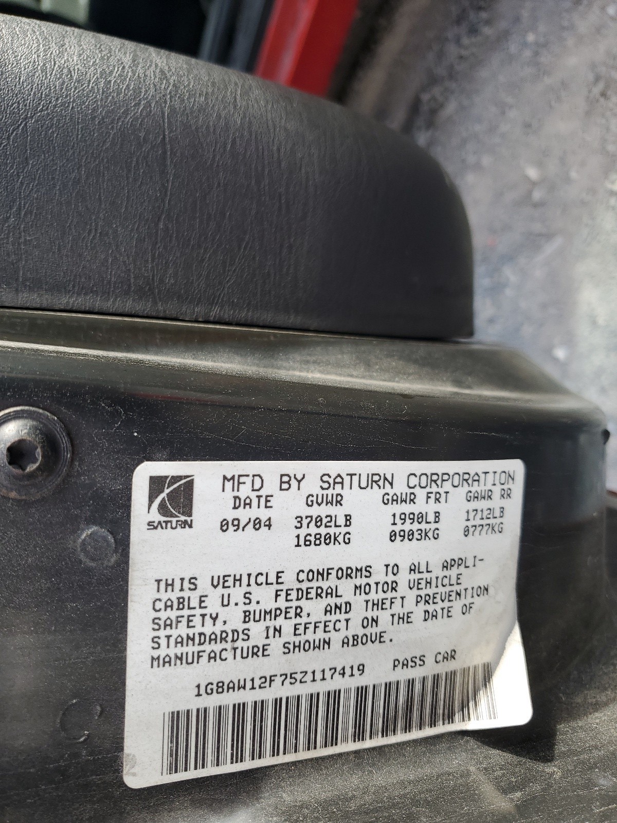 1G8AW12F75Z117419 2005 Saturn Ion Level 3