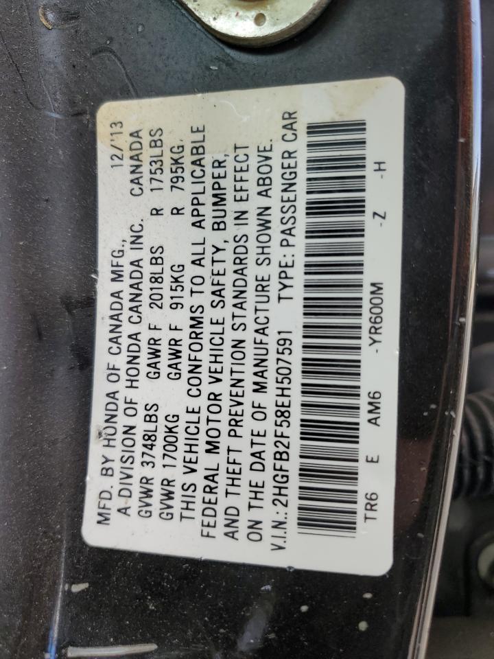 2HGFB2F58EH507591 2014 Honda Civic Lx