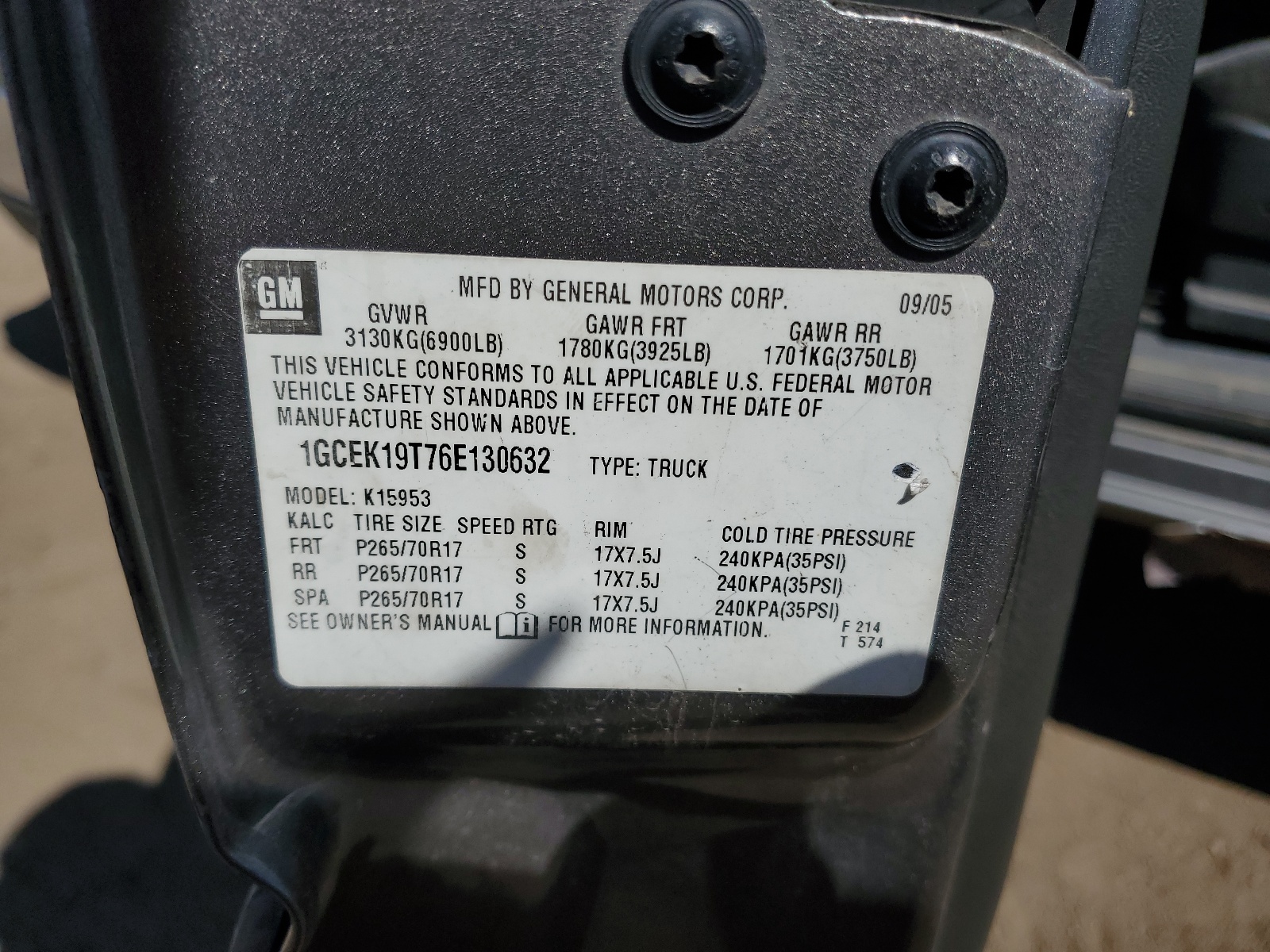 1GCEK19T76E130632 2006 Chevrolet Silverado K1500