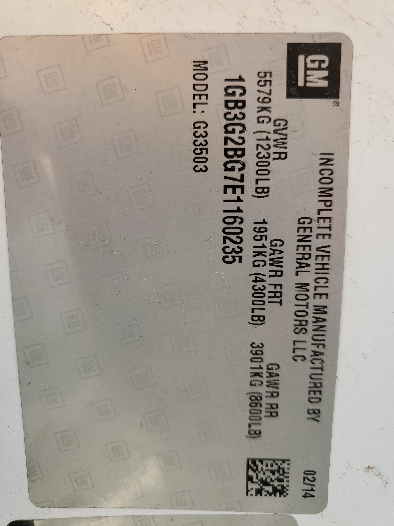 1GB3G2BG7E1160235 2014 Chevrolet Express G3500