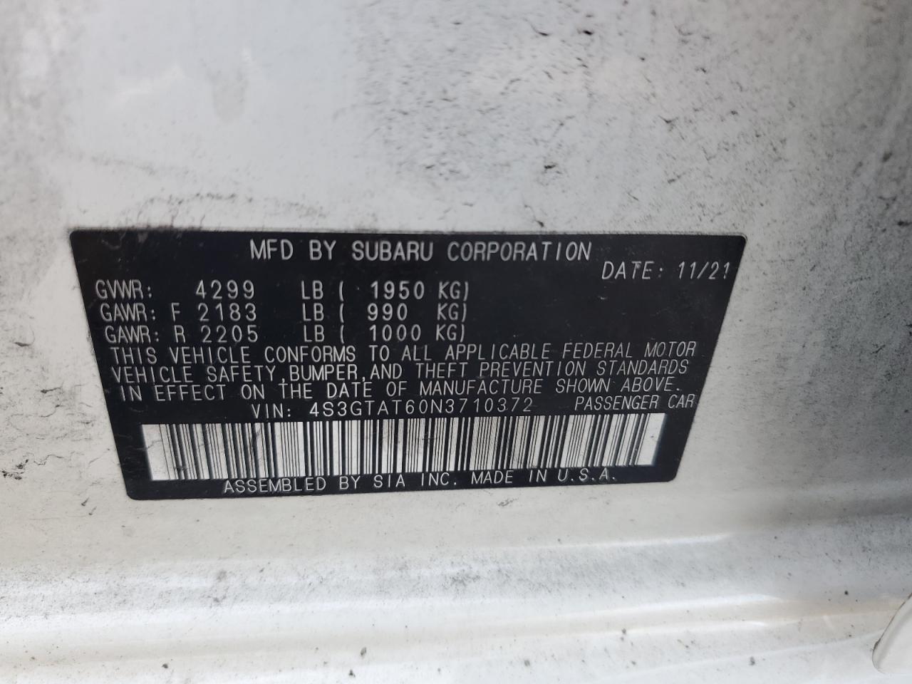 4S3GTAT60N3710372 Subaru Impreza LI 12