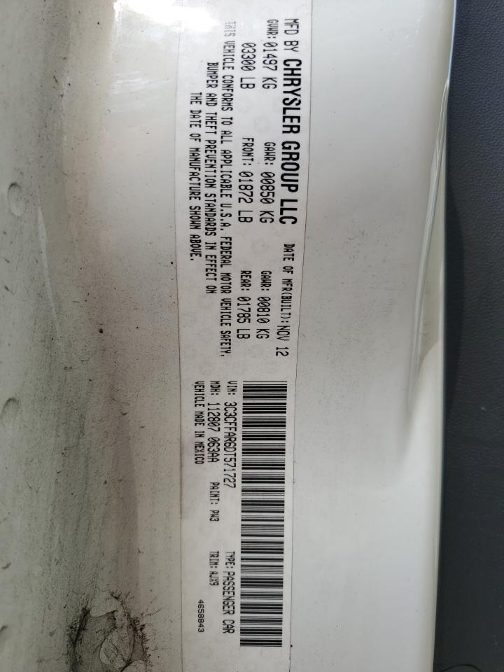 2013 Fiat 500 Pop VIN: 3C3CFFAR6DT571727 Lot: 66588784