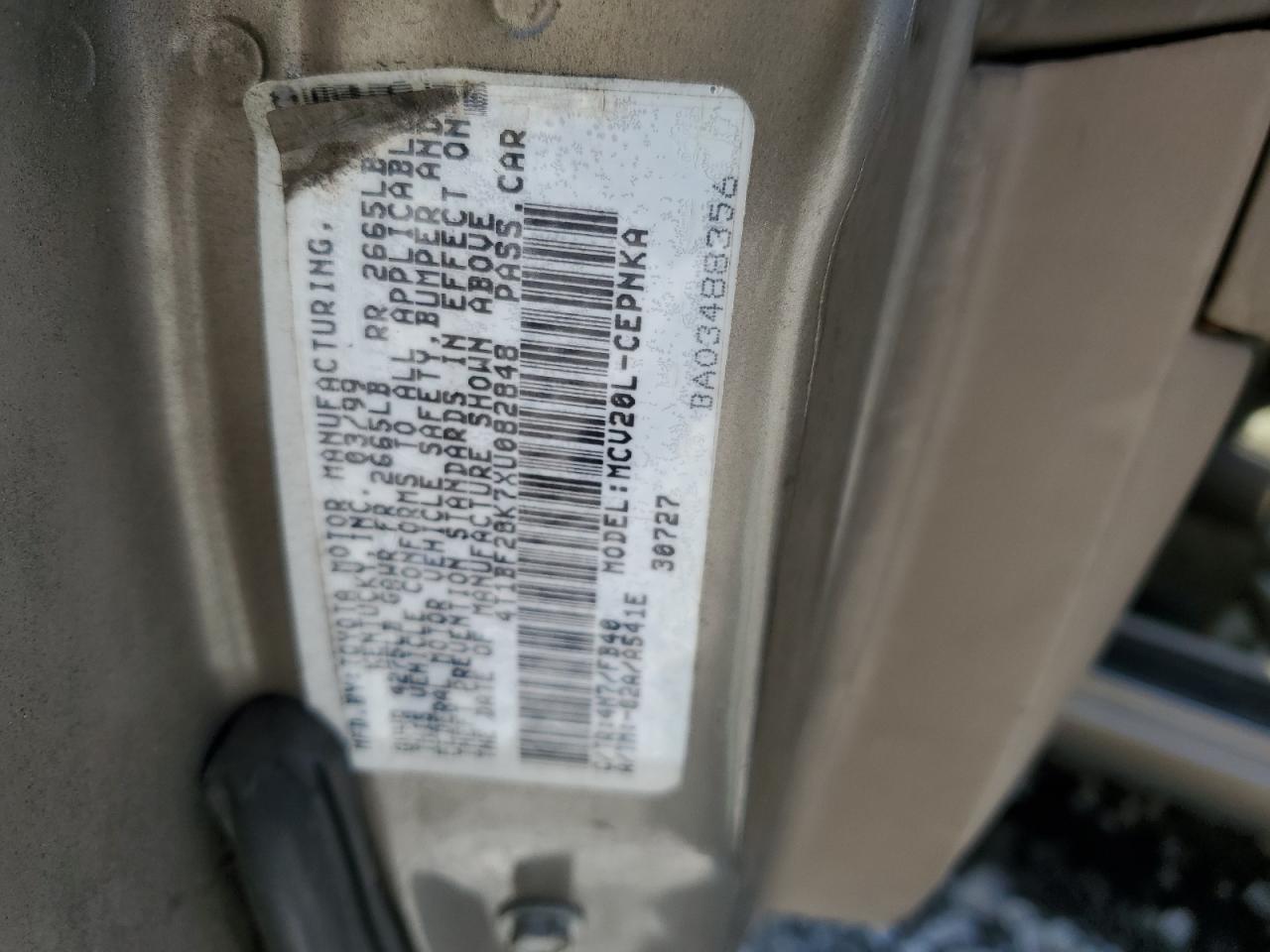 1999 Toyota Camry Le VIN: 4T1BF28K7XU082848 Lot: 65687114